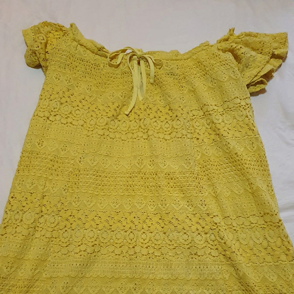 TopShop yellow lace dress size 2